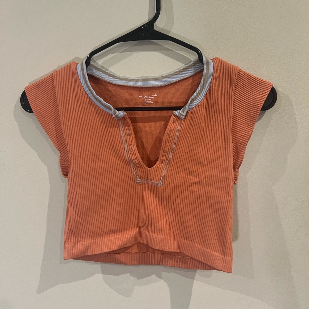 Urban Outfitters orange ribbed crop top